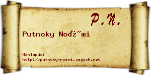 Putnoky Noémi névjegykártya